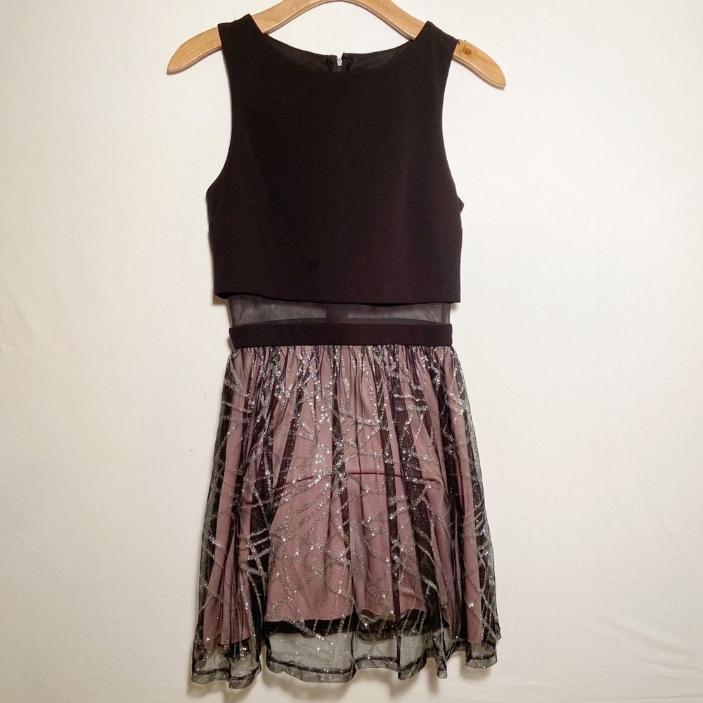 City Studio Holiday Dress‎ Sleeveless Sparkles Party Junior Size 3 Pink Black
